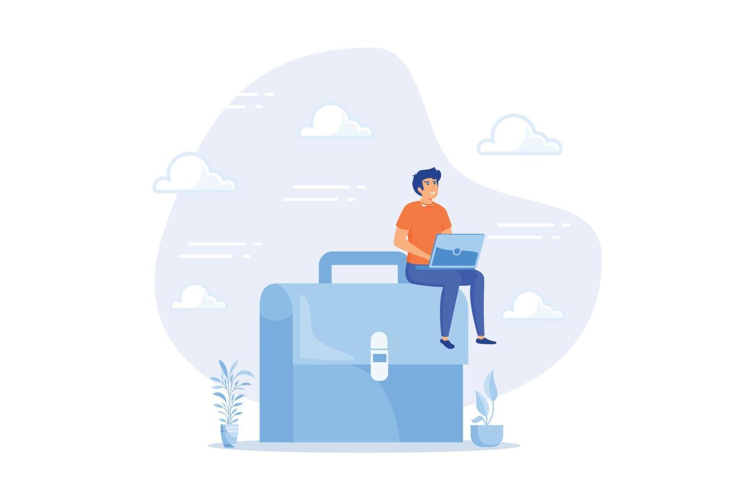 Work experience, expertise or professional employee, specialist skill, occupation or administrator work, wisdom or employment concept, flat vector modern illustration