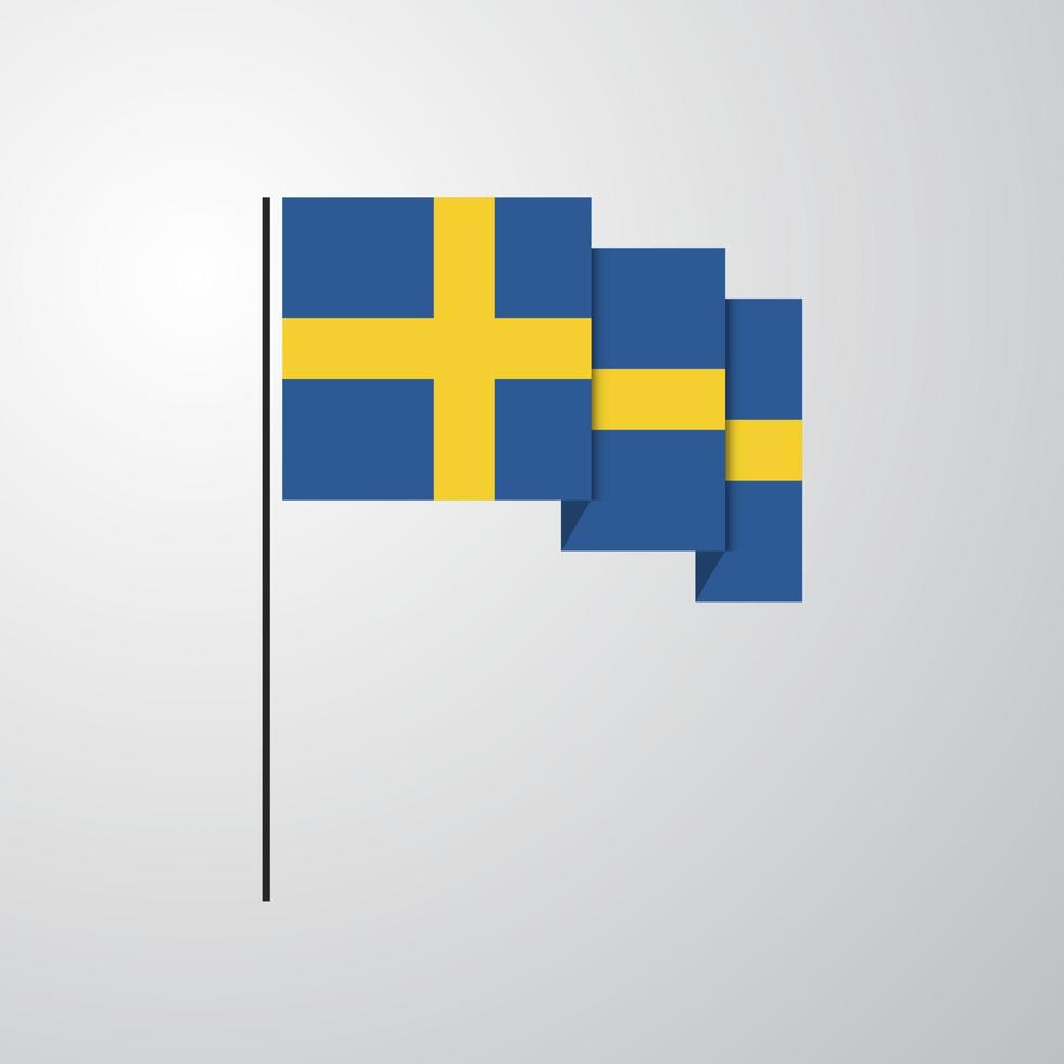 Sweden waving Flag creative background vector