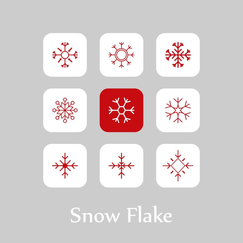 Christmas snowflakes icon set vector