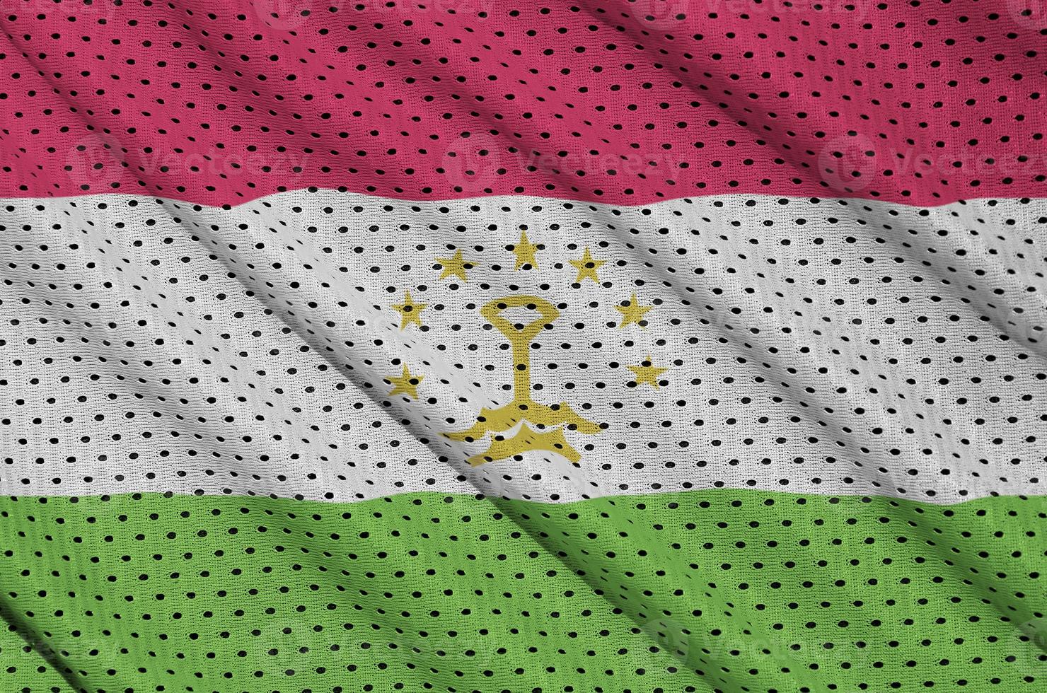 Tajikistan flag printed on a polyester nylon sportswear mesh fab photo