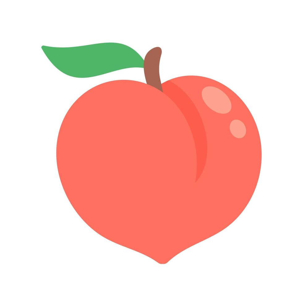 Peach vector. pink heart shaped peach healthy sweet fruit vector