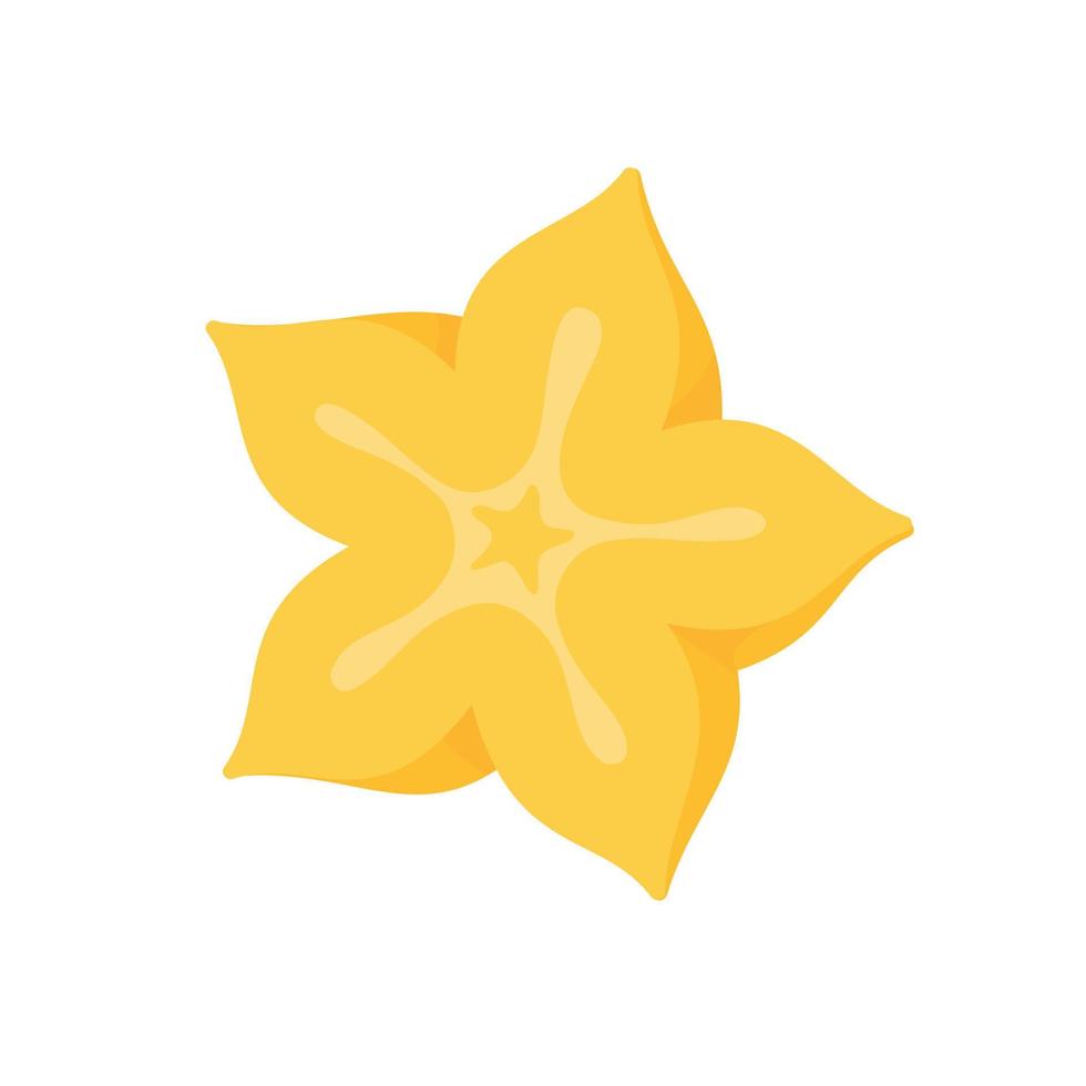 Carambola vector. star shaped yellow fruit vector