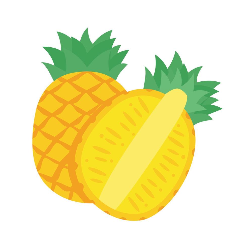 fruta dulce de piña vectorial para el verano vector