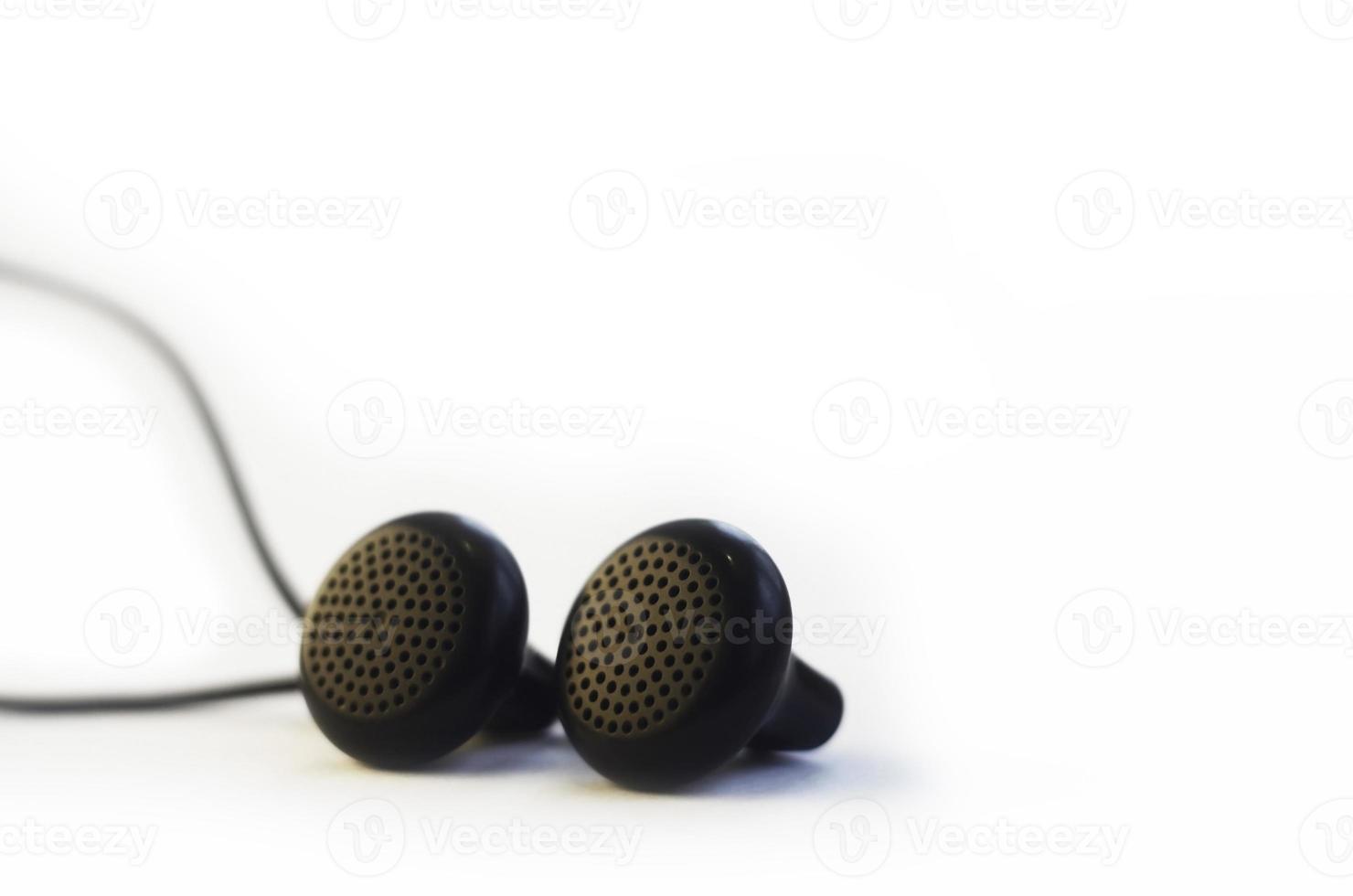 Earphones isolated on white photo