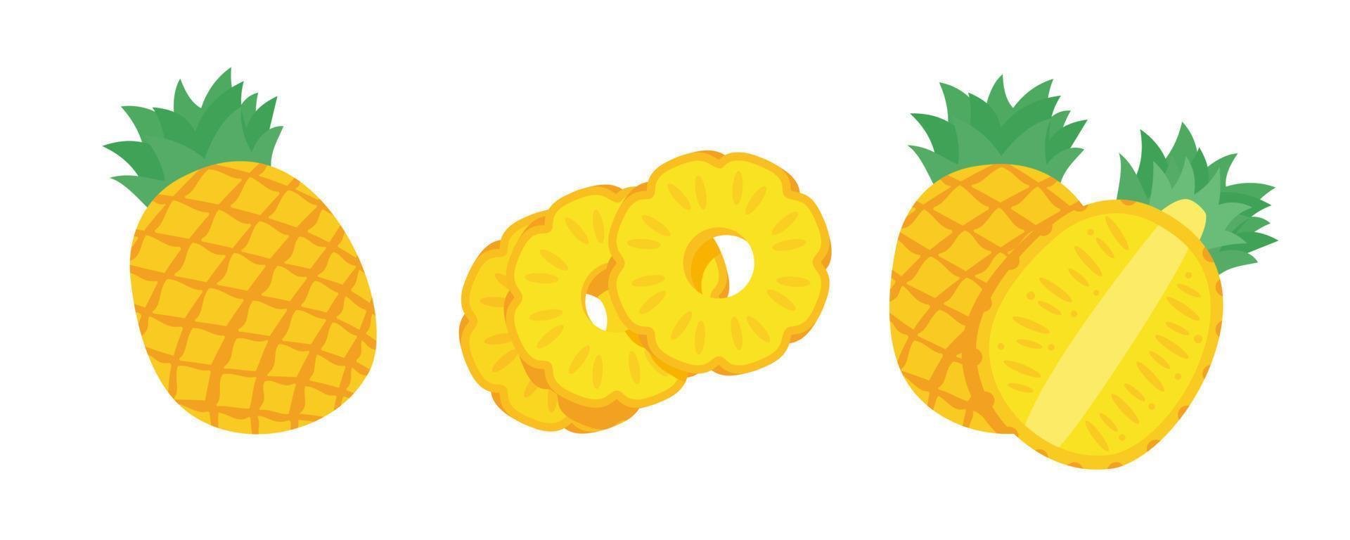 fruta dulce de piña vectorial para el verano vector