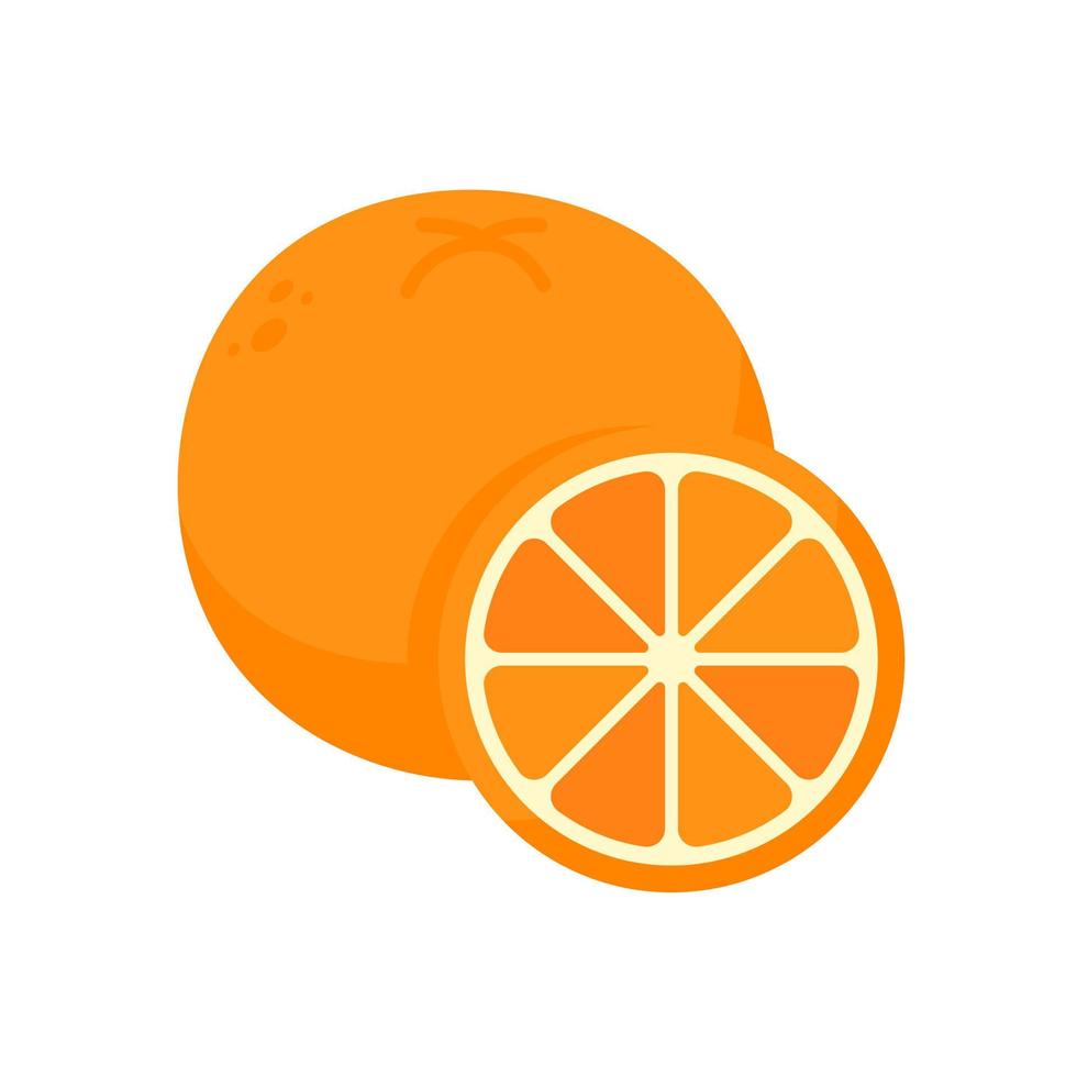 fruta naranja fruta naranja cortada en trozos para hacer jugo. vector