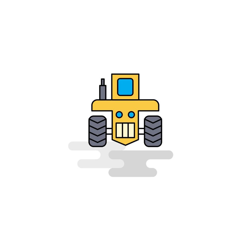 Flat Tractor Icon Vector