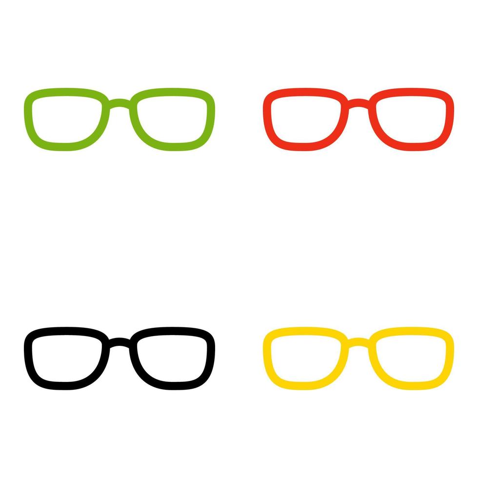 Set of Glasses in flat style isolated vector