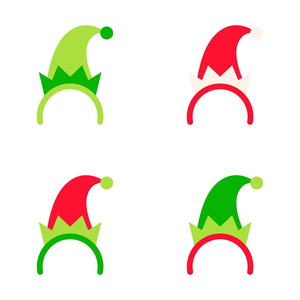 Set of Christmas headband in flat style isolated vector