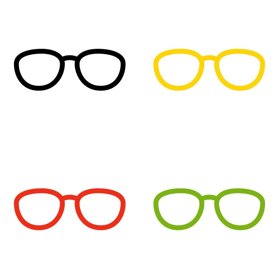 Set of Glasses in flat style isolated vector