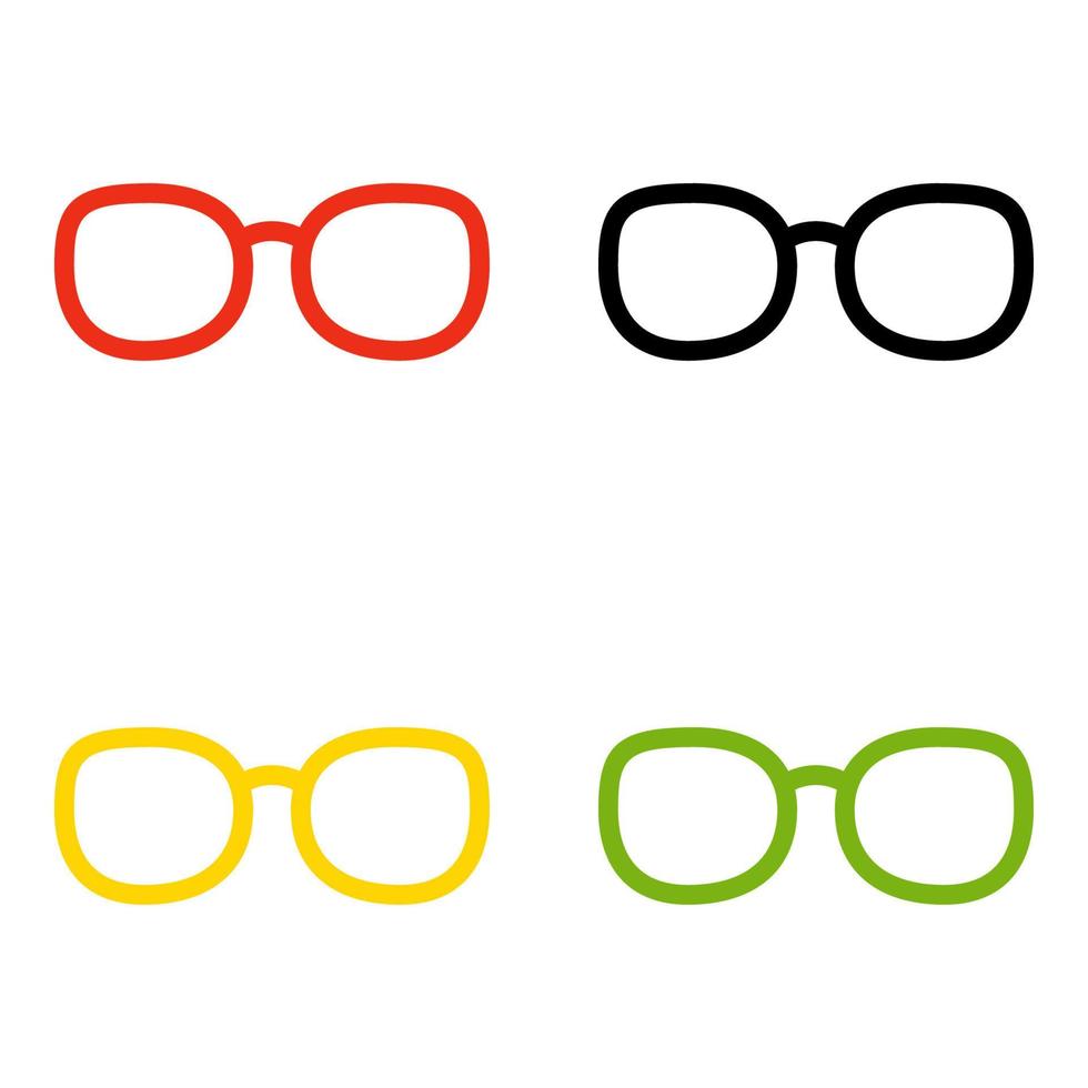 Set of Glasses in flat style isolated vector
