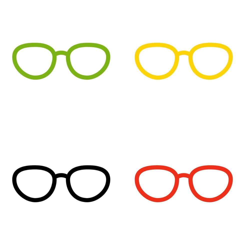 Set of Glasses in flat style isolated vector