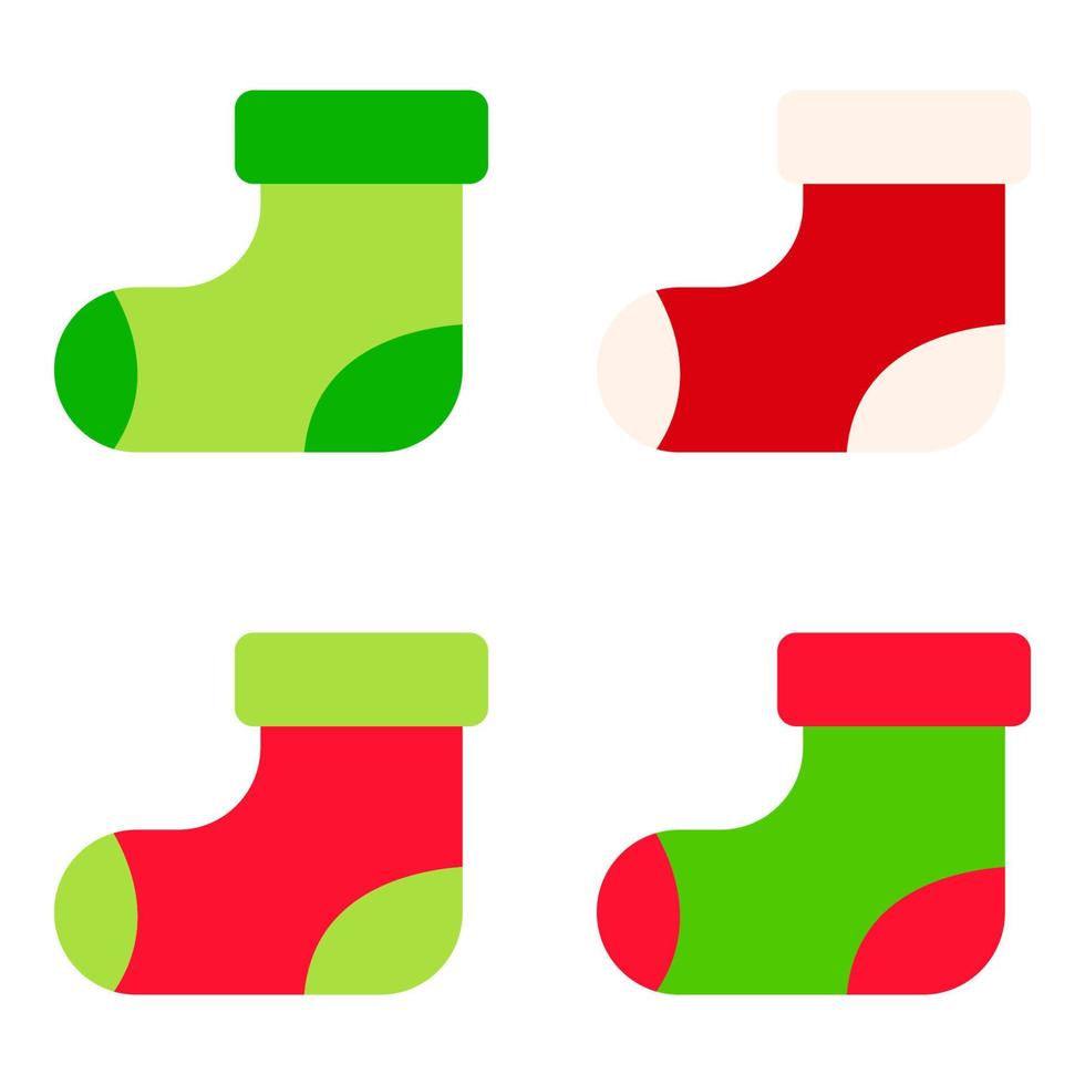 Set of Elf shoes in flat style isolated vector