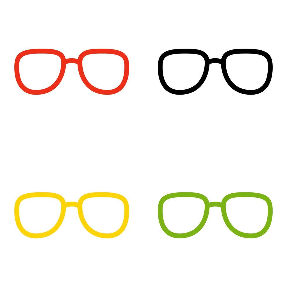 Set of Glasses in flat style isolated vector