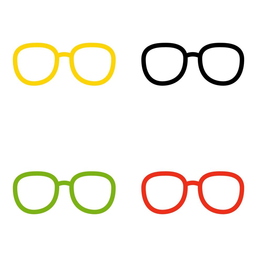 Set of Glasses in flat style isolated vector