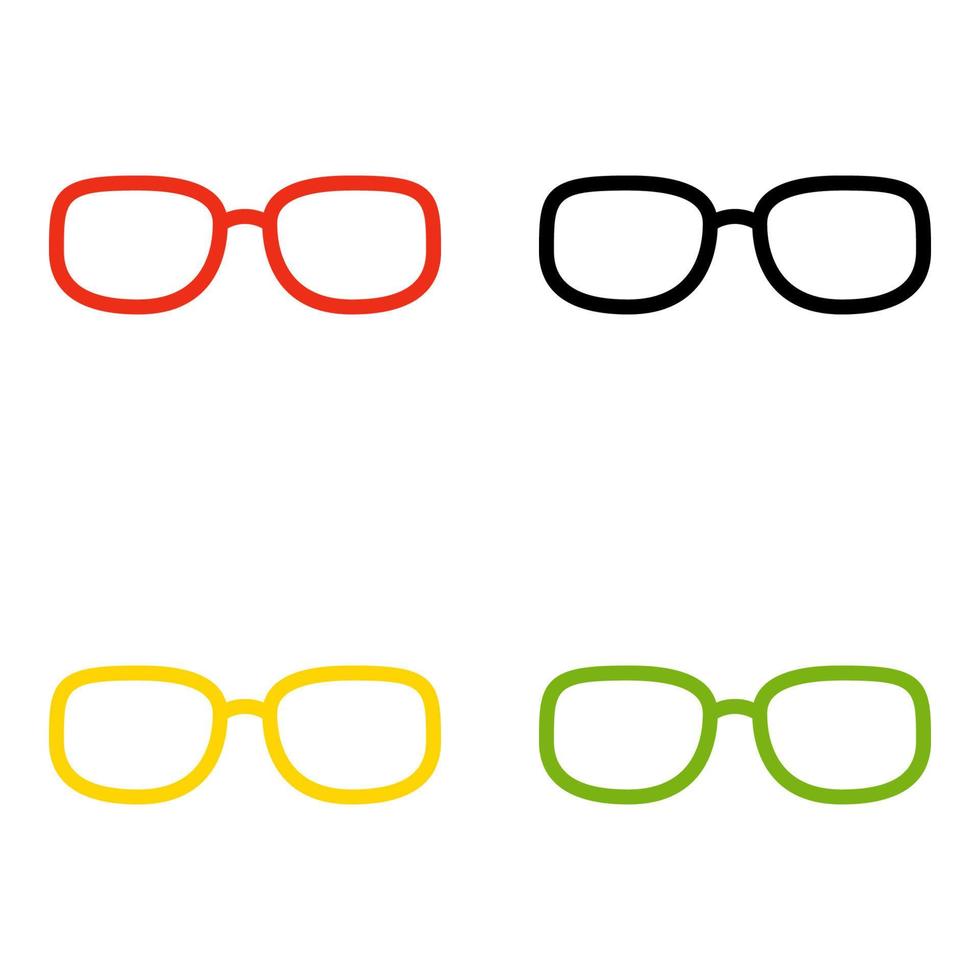 Set of Glasses in flat style isolated vector