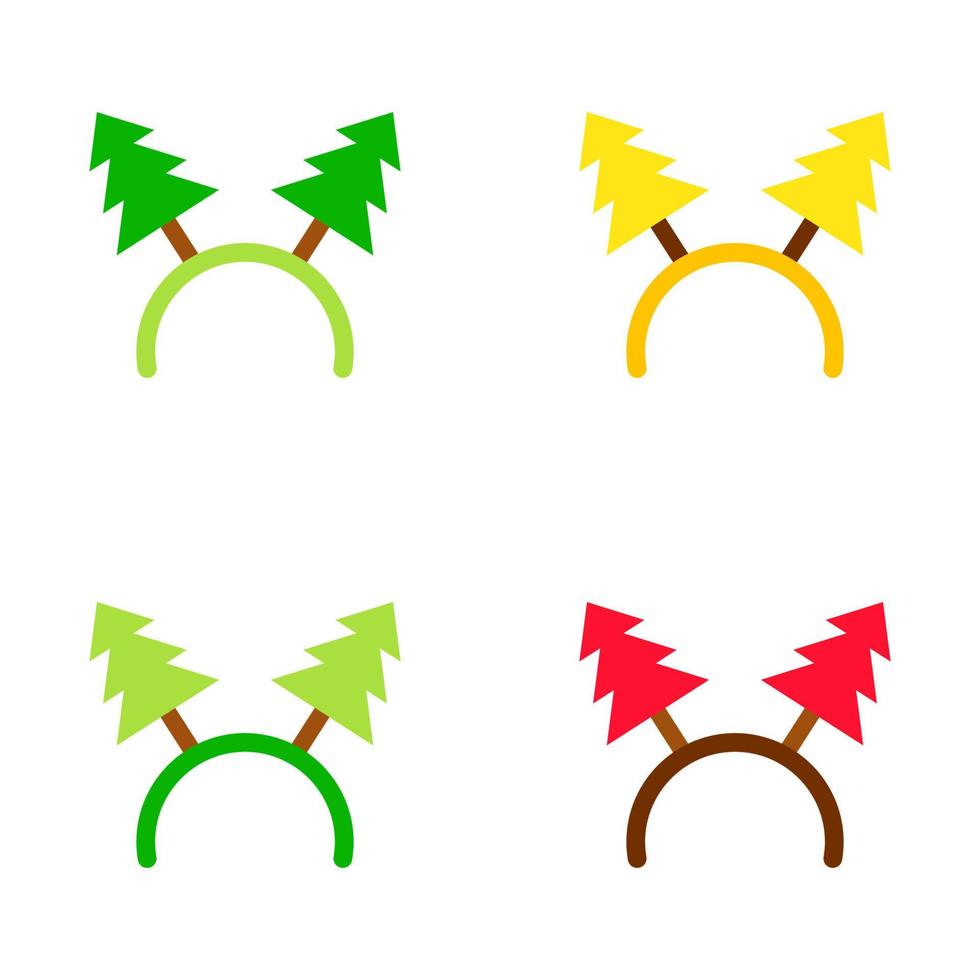 Set of Christmas headband in flat style isolated vector