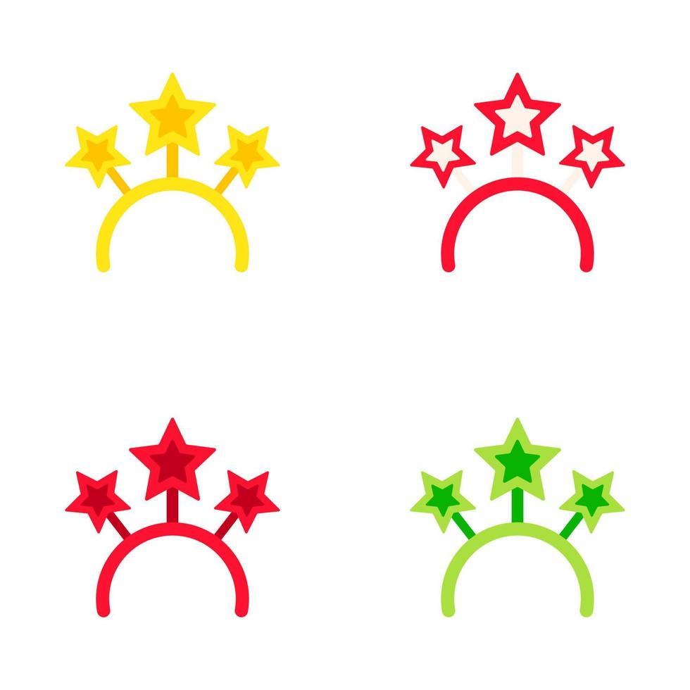 Set of Christmas headband in flat style isolated vector