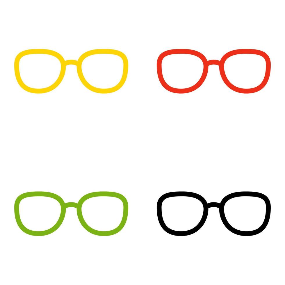 Set of Glasses in flat style isolated vector