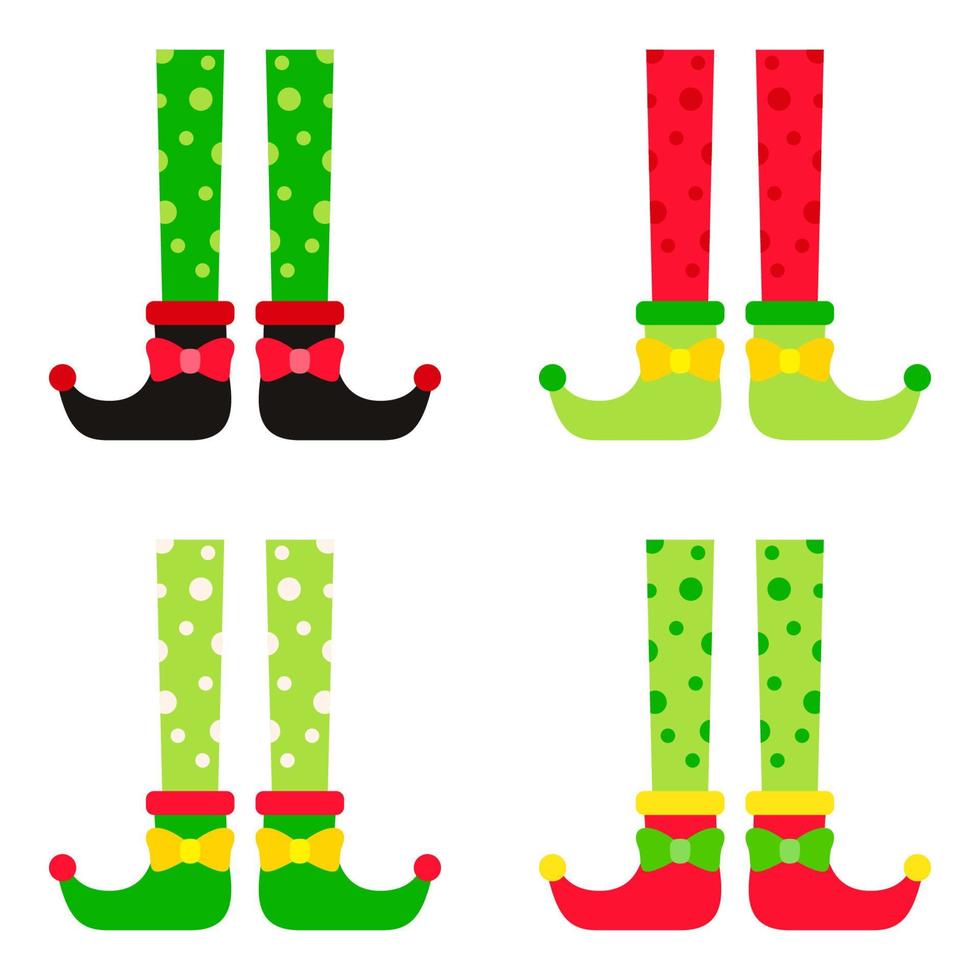 Set of Elf feet in flat style isolated 14248831 Vector Art at Vecteezy