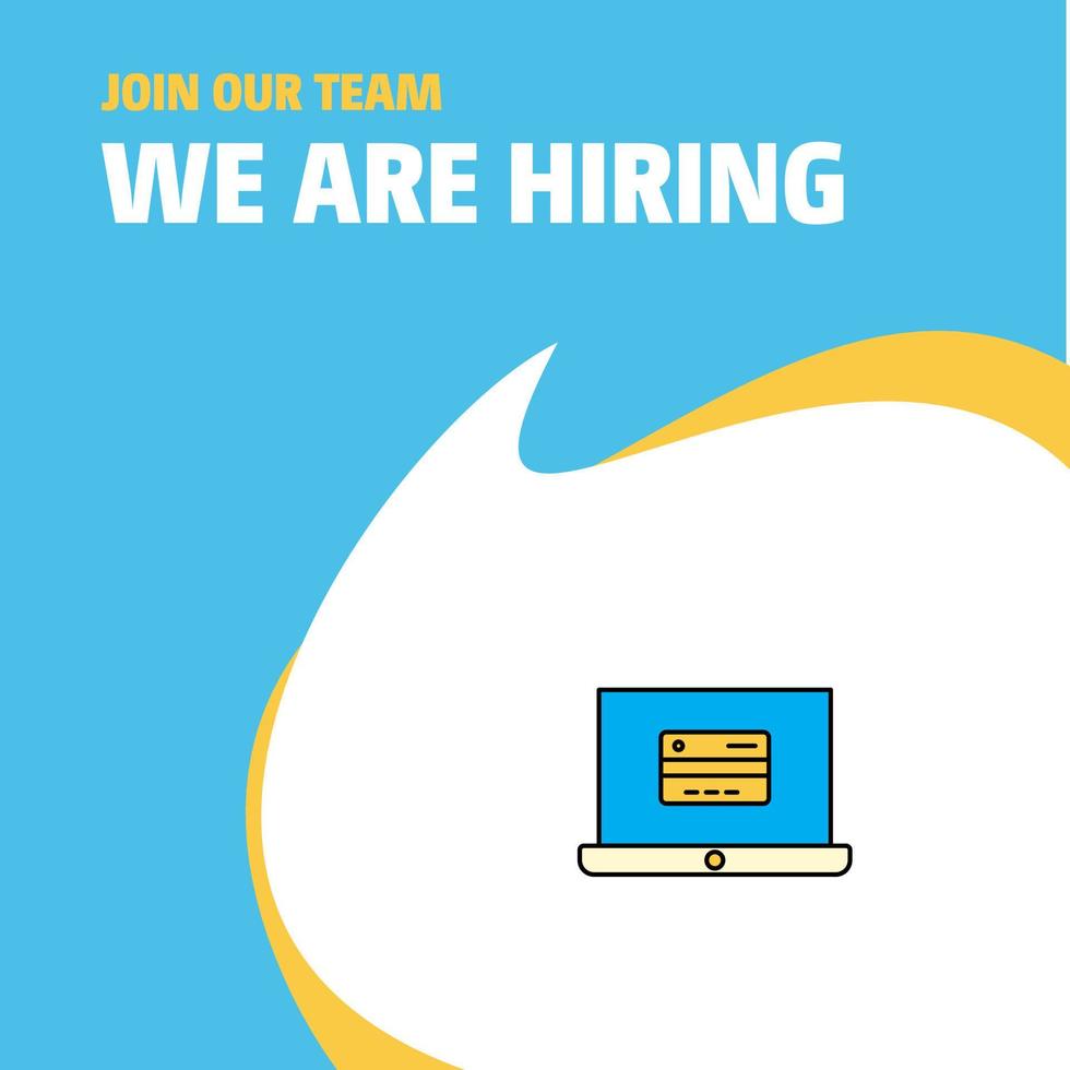 Join Our Team Busienss Company Online banking We Are Hiring Poster Callout Design Vector background