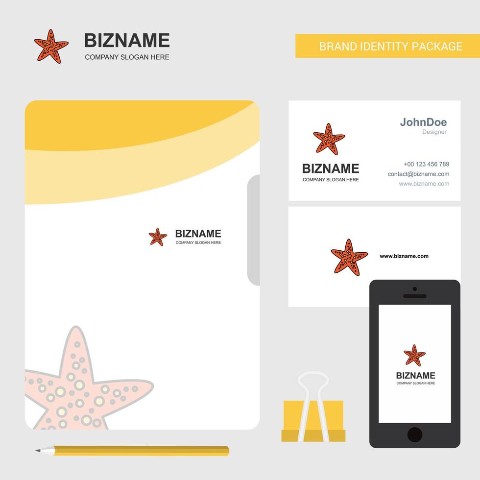 Star fish Business Logo File Cover Visiting Card and Mobile App Design Vector Illustration