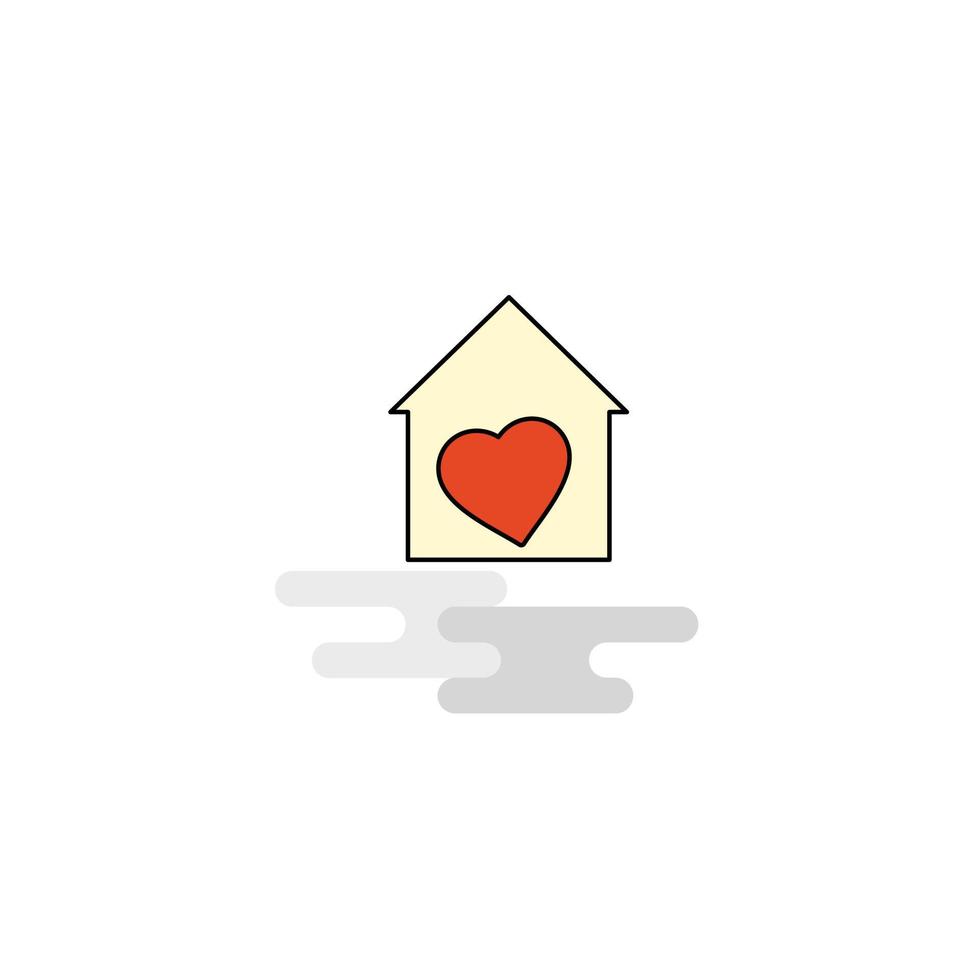 Flat Love house Icon Vector