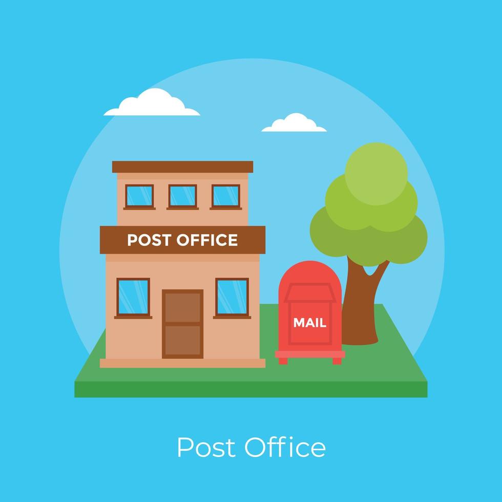 Trendy Post Office vector