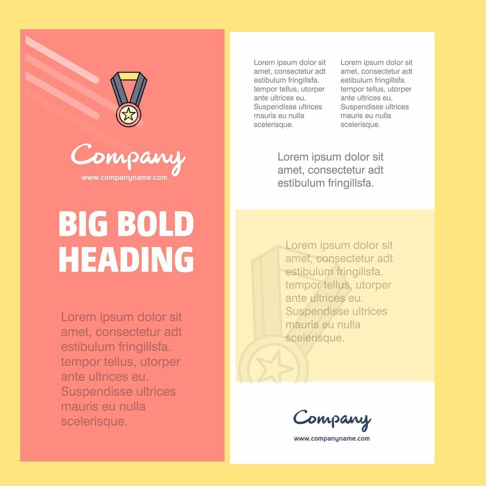 Medal Business Company Poster Template with place for text and images vector background