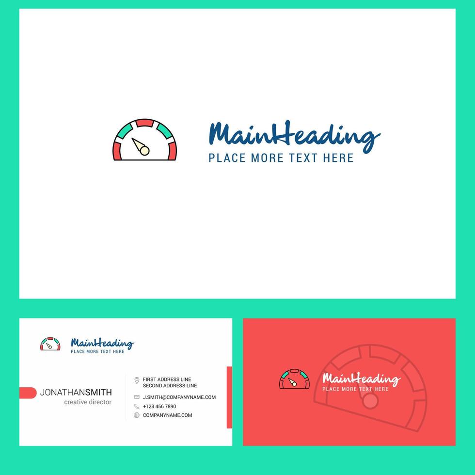 Meter Logo design with Tagline Front and Back Busienss Card Template Vector Creative Design