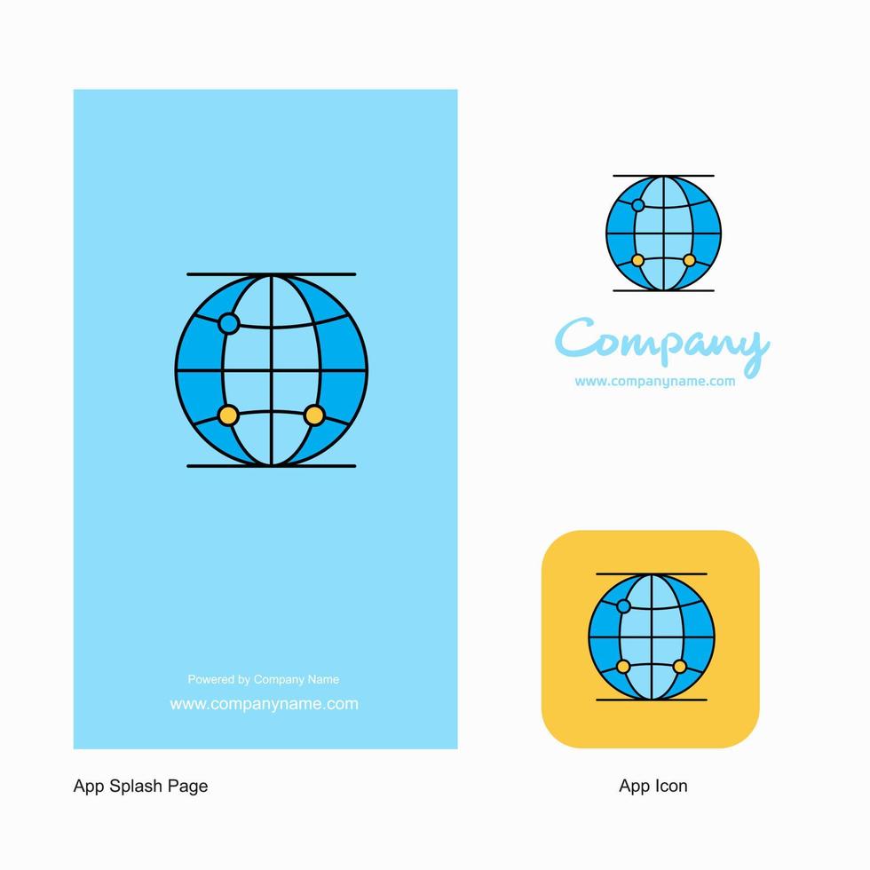 Globe Company Logo App Icon and Splash Page Design Creative Business App Design Elements vector