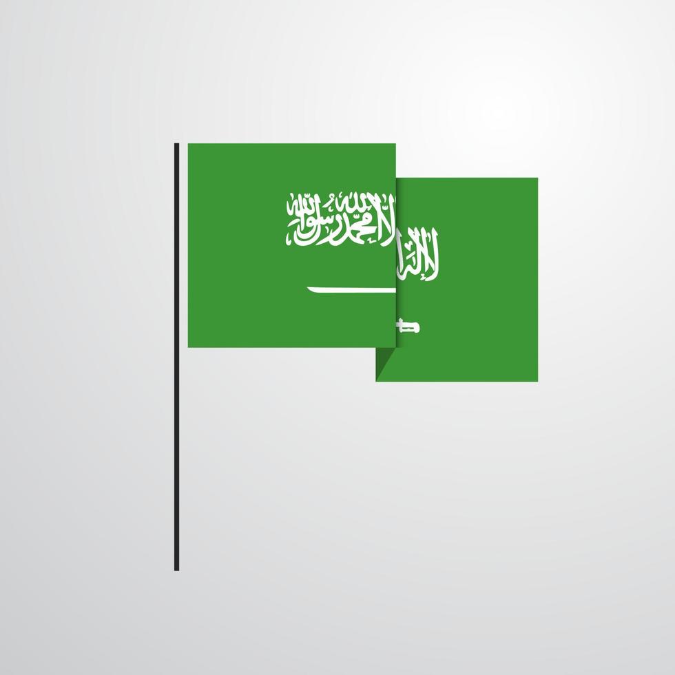 Saudi Arabia waving Flag design vector