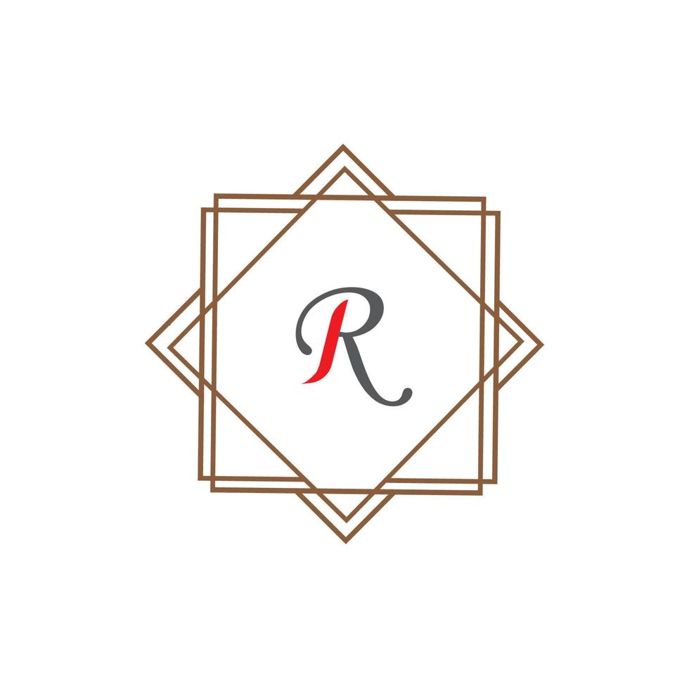 plantilla de diseño de logotipo de vector de unidad abstracta corporativa de negocio de letra r