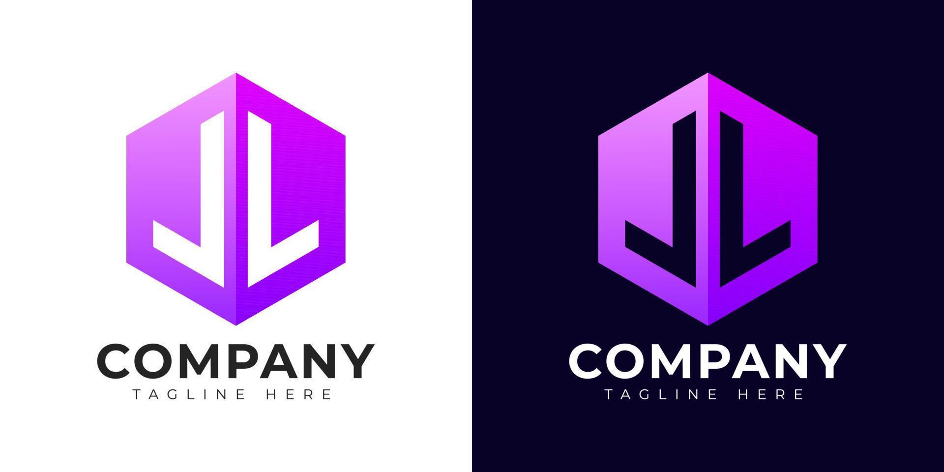 Modern gradient style letter l logo template. L letter design vector with colorful creative hexagon sign.