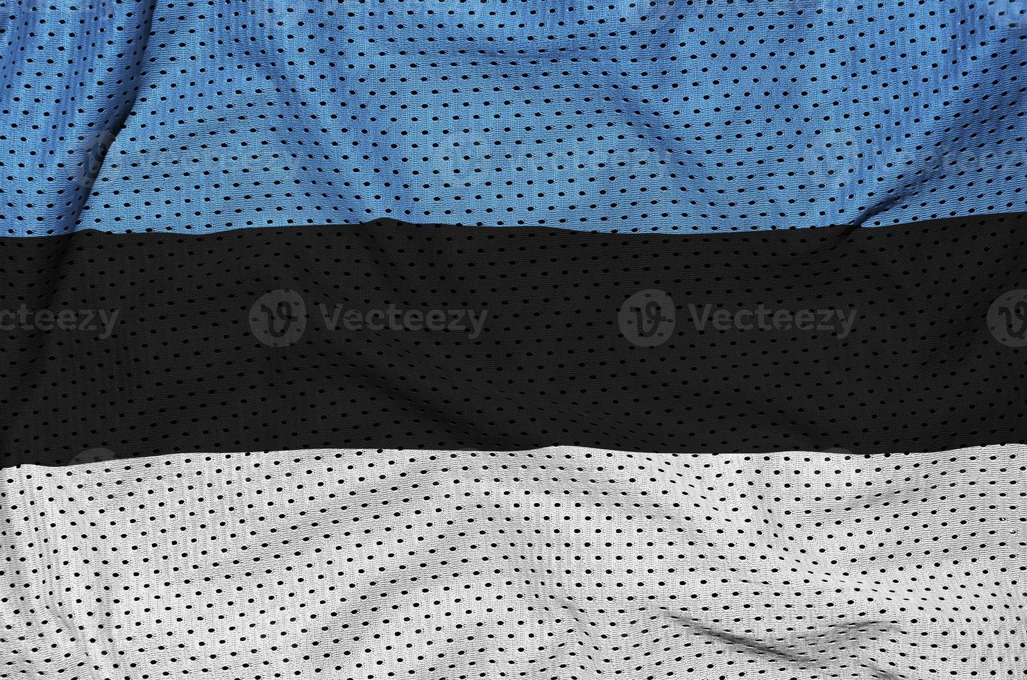 bandera de estonia impresa en una tela de malla deportiva de nailon y poliéster foto