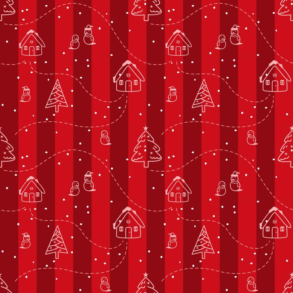 Chirstmas seamless pattern, Christmas vibe on red. vector
