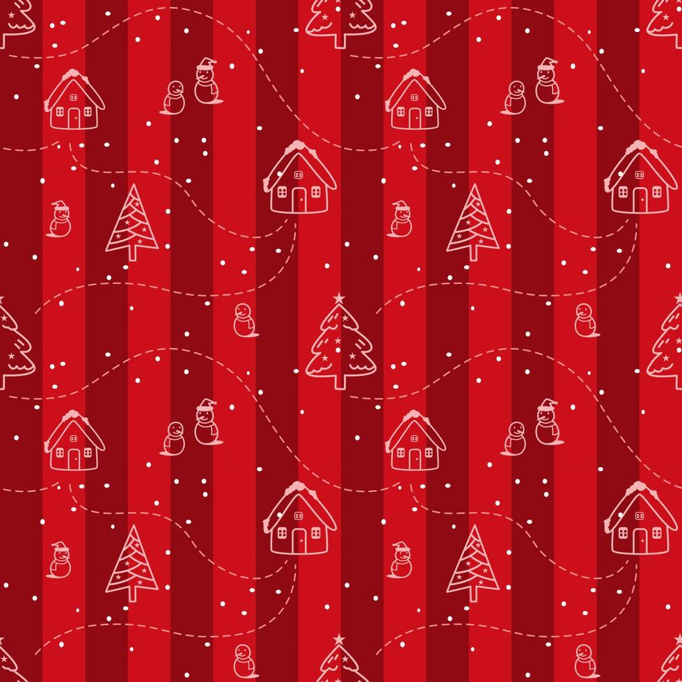 Chirstmas seamless pattern, Christmas vibe on red. vector