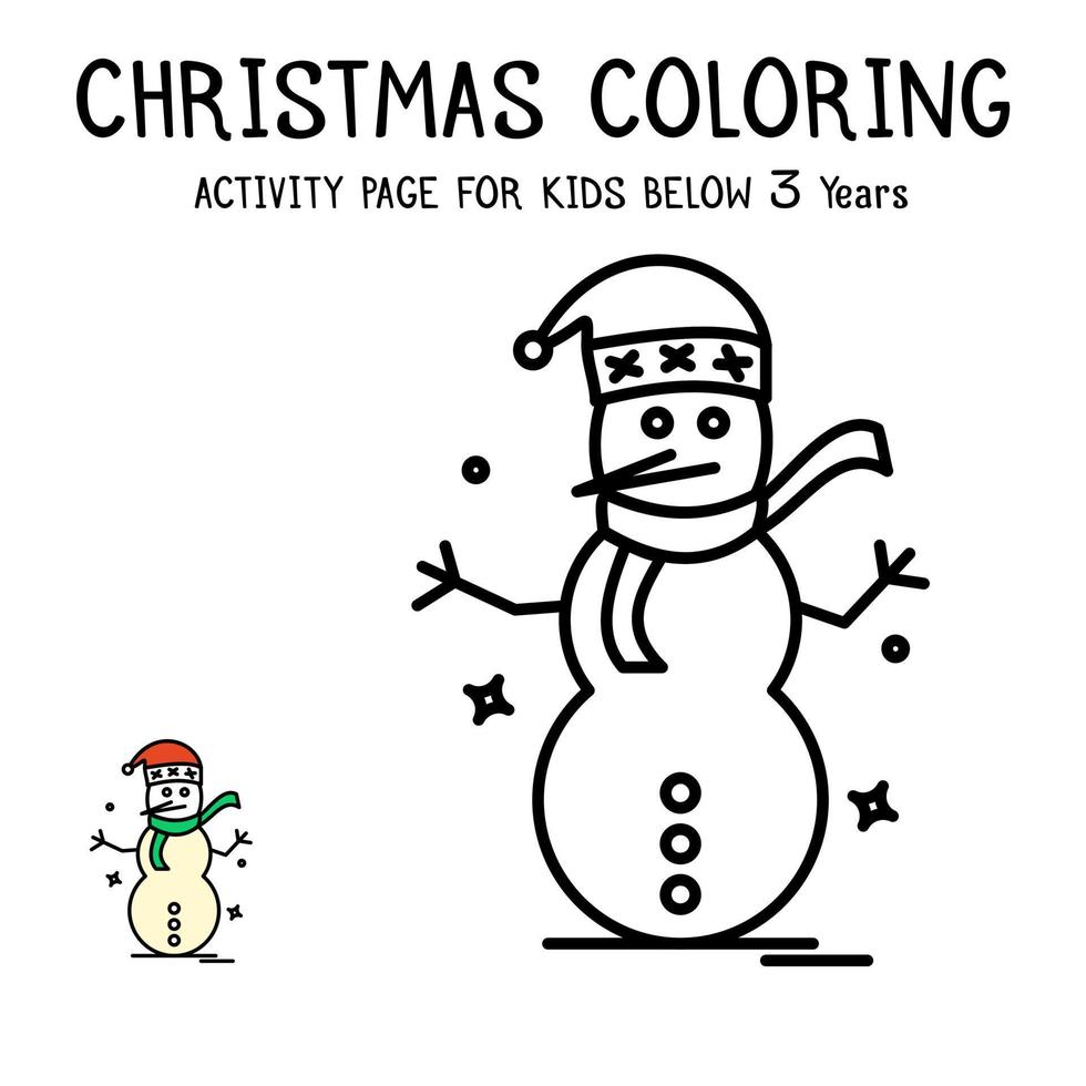 Libro de actividades navideñas para colorear para niños menores de 3 años vector