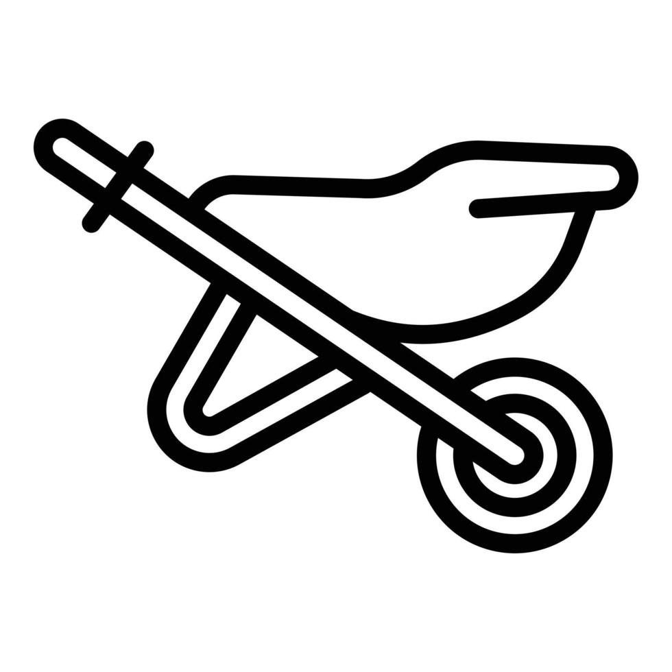 Wheelbarrow steel icon, outline style vector