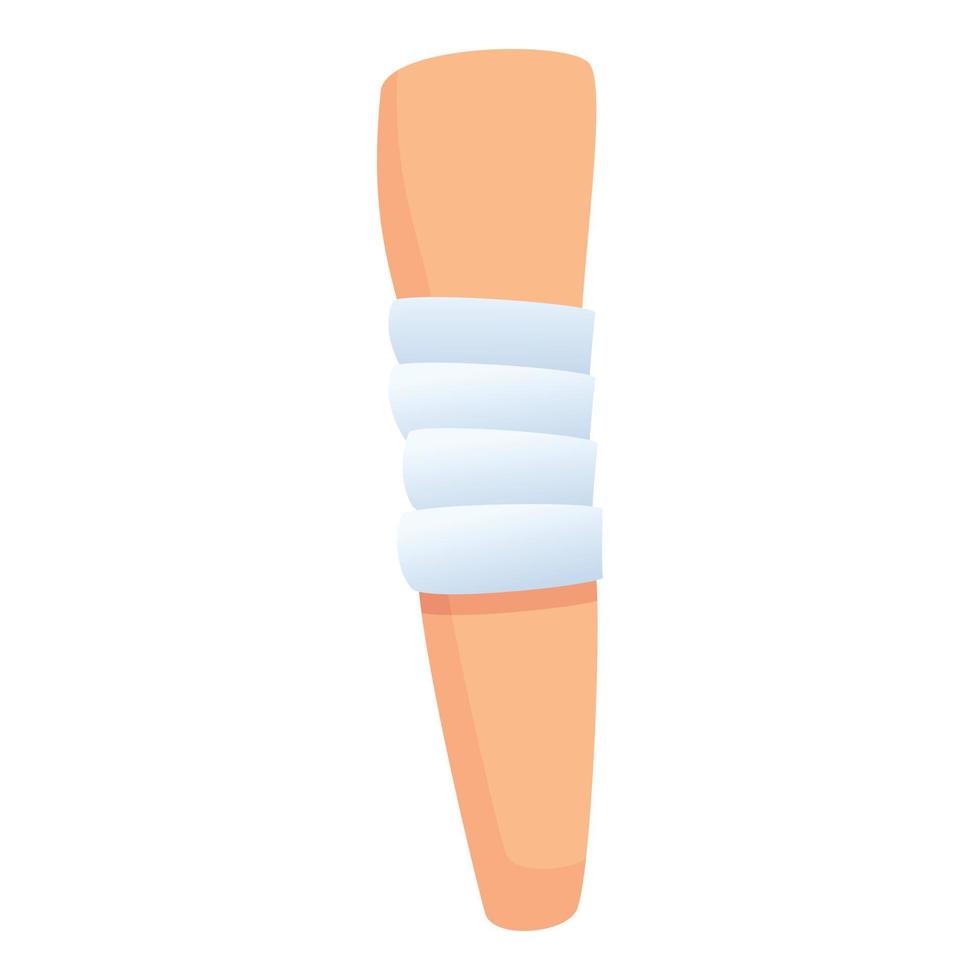 Knee medical bandage icon, cartoon style vector