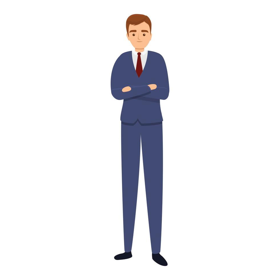 Successful businessman busy icon, cartoon style vector