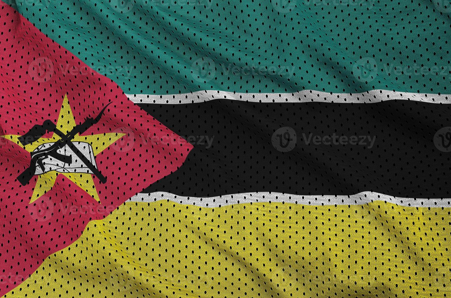 bandera de mozambique impresa en una fabulosa malla deportiva de nailon y poliéster foto