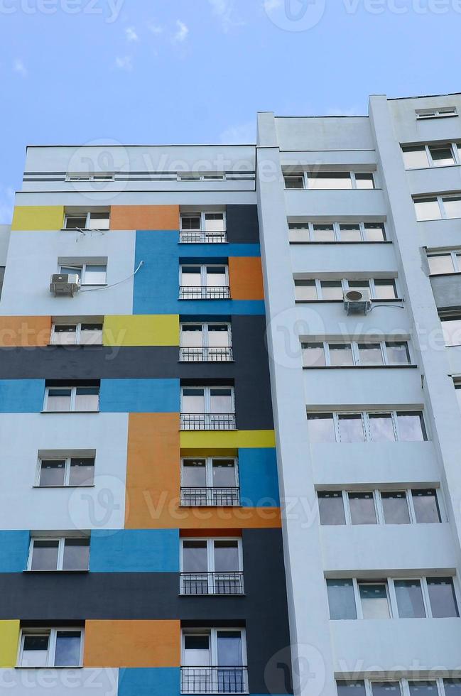 New multy storey residential building and blue sky photo