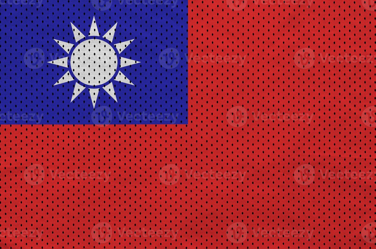 Taiwan flag printed on a polyester nylon sportswear mesh fabric photo