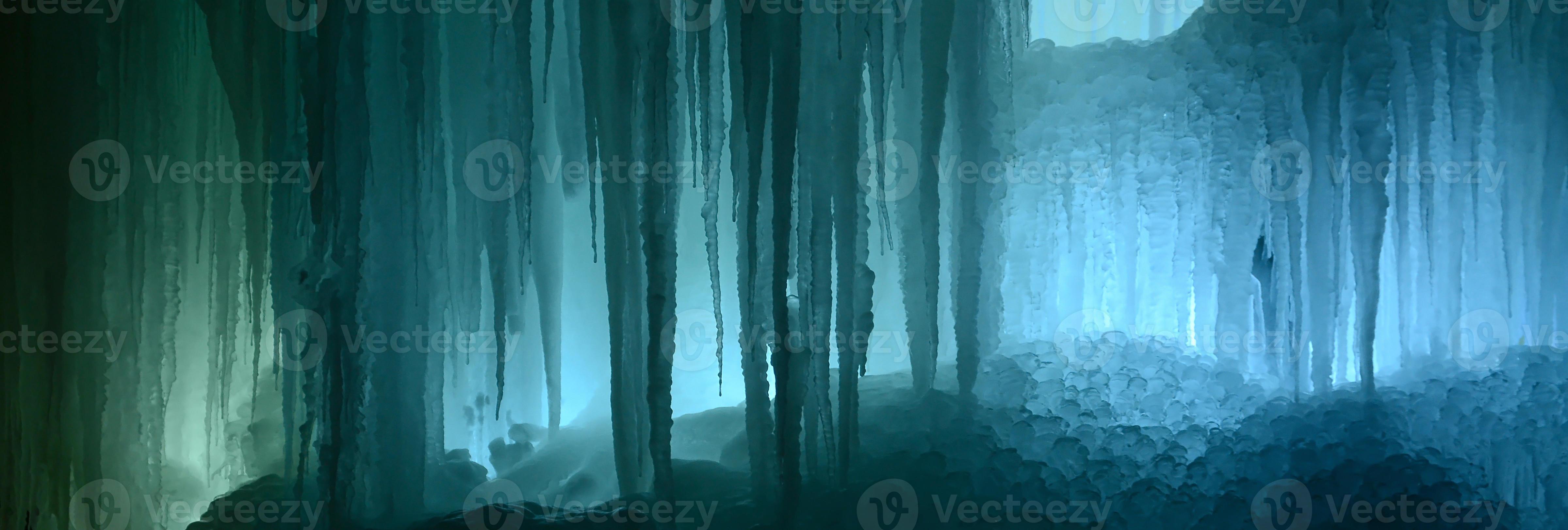 Large blocks of ice frozen waterfall or cavern background 14251550