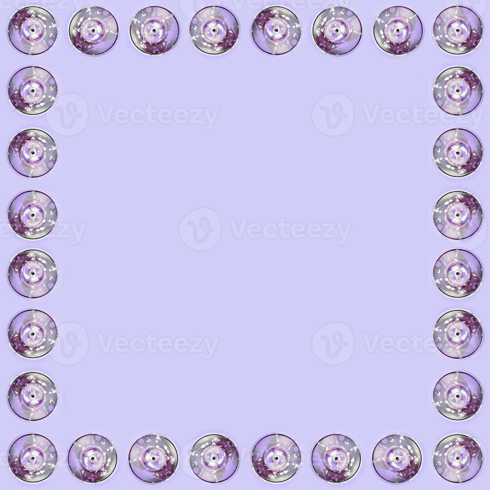 Many used spray cans for graffiti drawing lies on a pastel colored backgroung. Street art painting concept. Minimal flat lay pattern. Top view photo