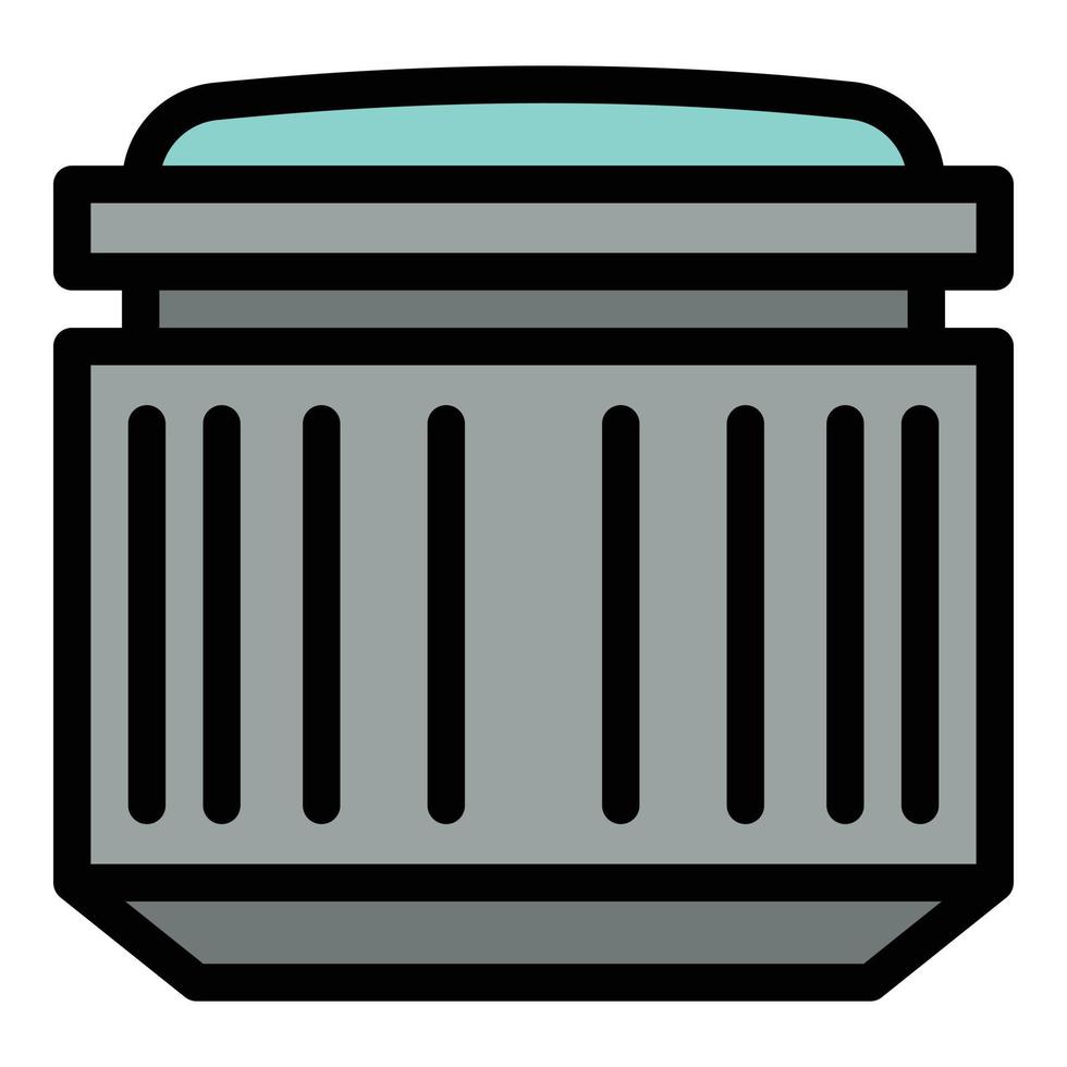 Portrait camera lens icon, outline style vector