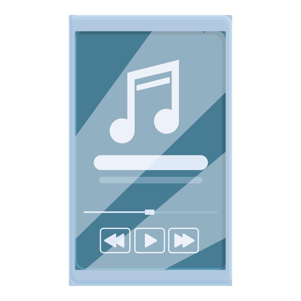 Playlist phone icon, cartoon style vector