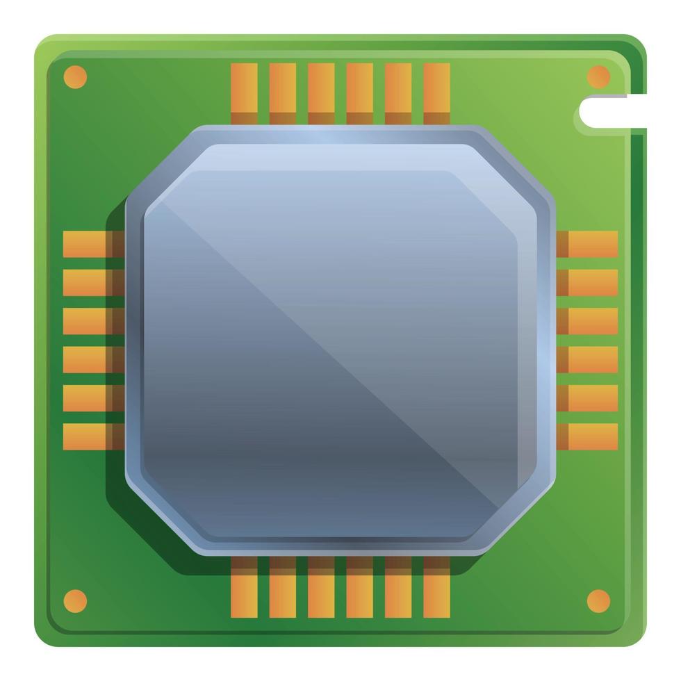 Central processor icon, cartoon style vector