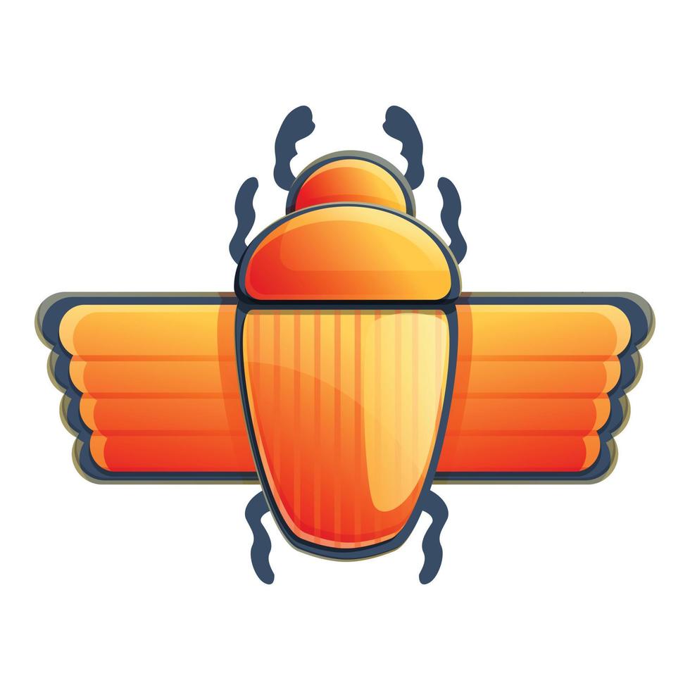 Scarab icon, cartoon style vector